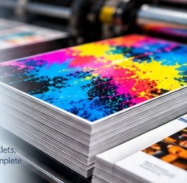 Commercial printing press at City Print Service Sheffield producing vibrant CMYK prints